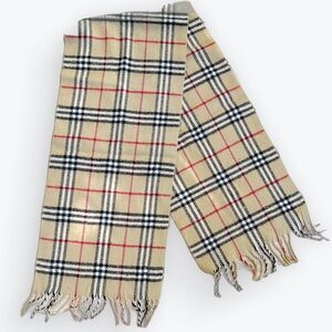 Cashmere Quiet Luxury New England Plaid Classic Vintage Neutral Scarf ~ Unisex